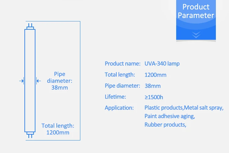 UVA340 lamp 40W 1200mm simulate sunlight lamp