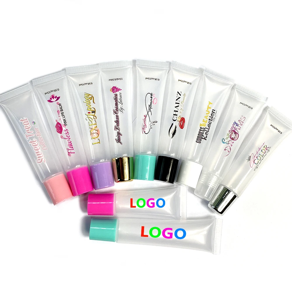 10ml 15ml Empty Lipgloss Silver Pink Rose Gold Top Private Label Lid