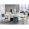 JOHOOFURNITURE Commercial Office Furniture Wood Staff Computer Two Side 4 Person Workstation Furniture For Office
