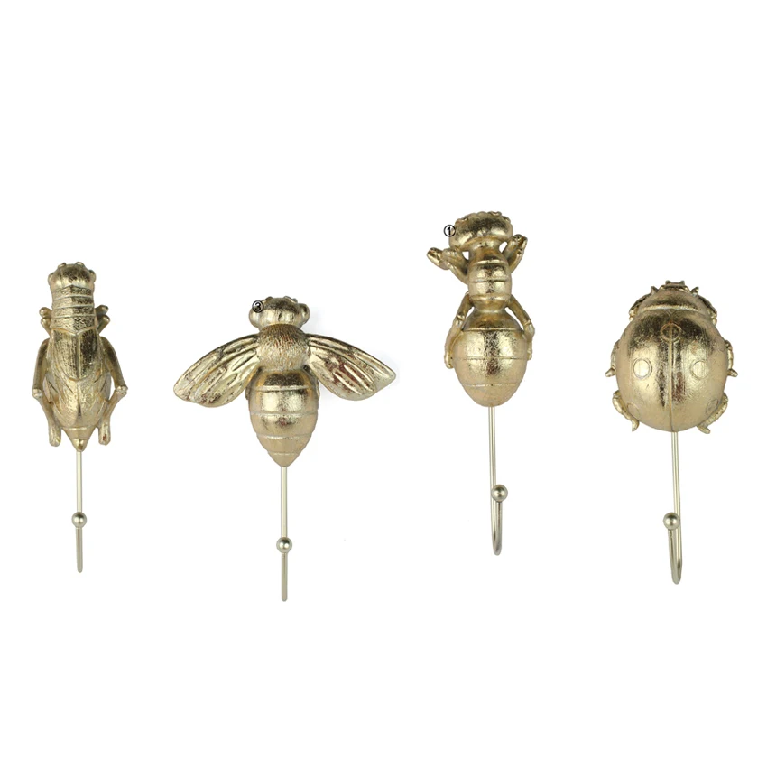 Resin modern insect animal sculpture gold sticker small decorations with marble factory