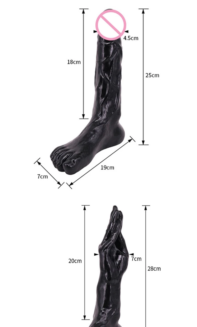 Pussy Foot Sex Huge Dildo Realistic Hand Shaped Dildo Toy Female