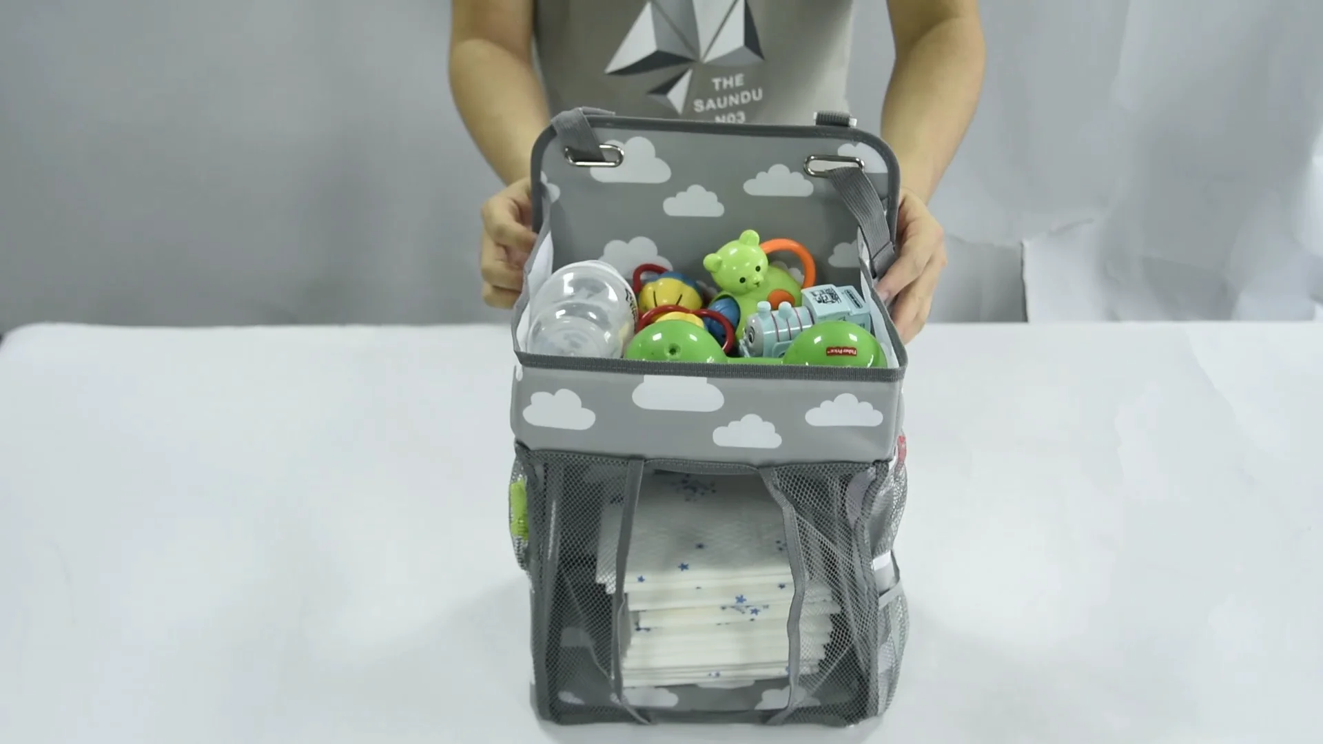 Hanging Diaper Caddy Organizer Diaper Stacker For Changing Table Baby