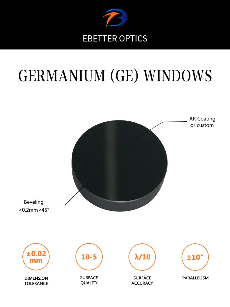 Customize optical Ge germanium Laser Lens glass Window for FLIR Thermal Camera