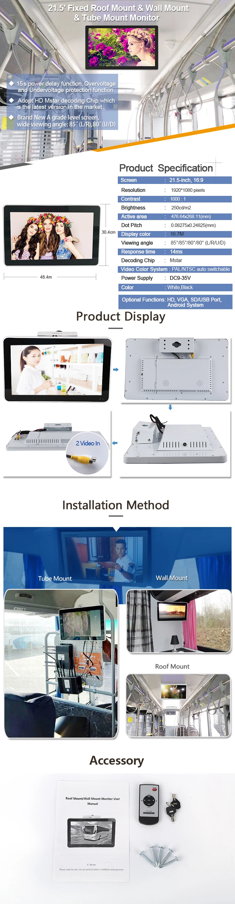 roof mount city bus monitor