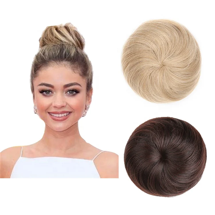 Straight Donut Updo Synthetic Hairpieces Drawstring Clip In Hair