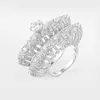 luxury jewelry zircon women 925 silver twins ring set hot sale in Egypt