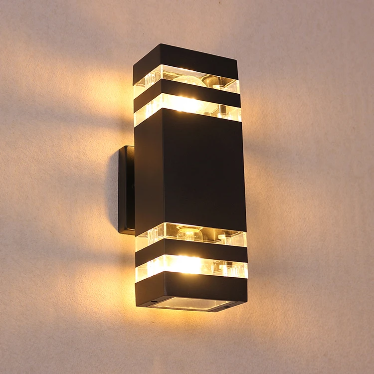 High quality villa garden Exterior Porch sconce lighting square Up and down outdoor waterproof wall lamp