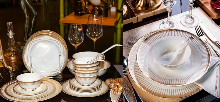 Wholesale High End 69pcs Fine Royal Porcelain Dinnerware Luxury Gold Dinner  Set For Events Lion Head Luxury Dinnerware Set From m.