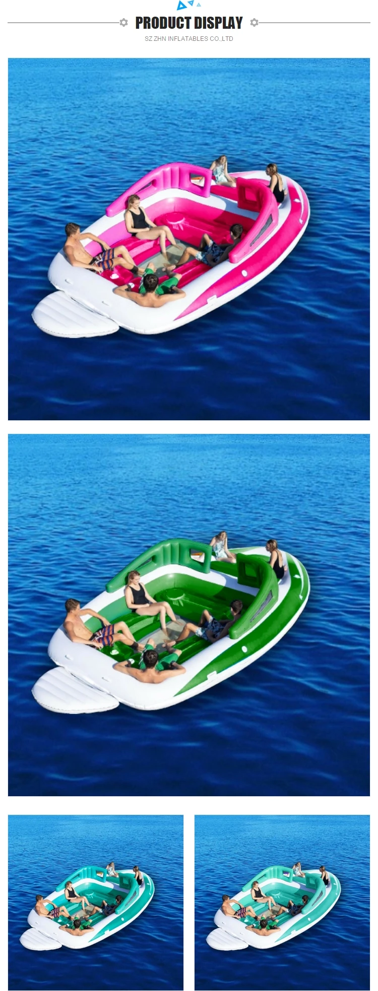 Sun Pleasure Inflatable 6 Person Bay Breeze Party Boat-float-lounge ...