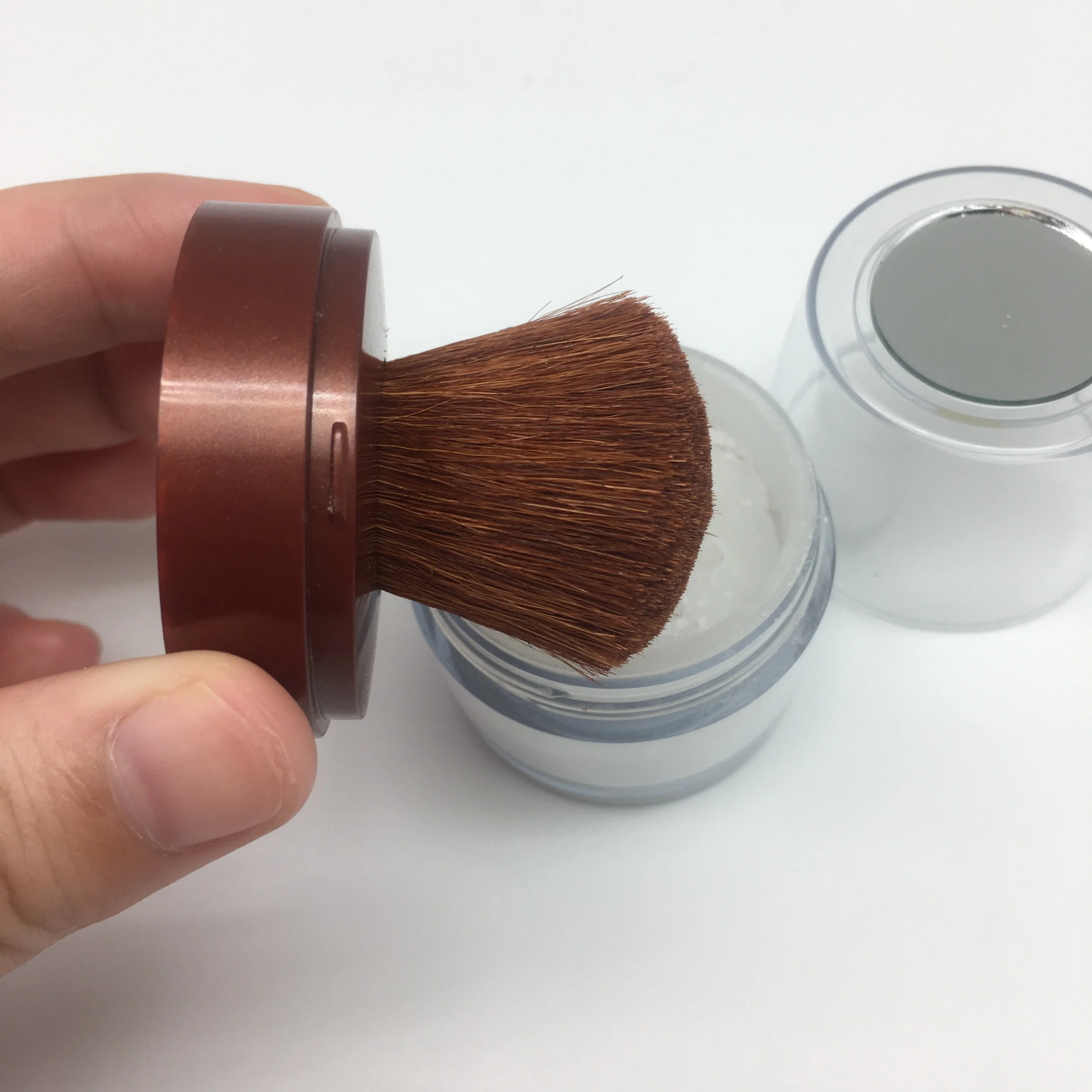 Empty Loose Powder Case Container With Brush,Diy Silver Black Portable