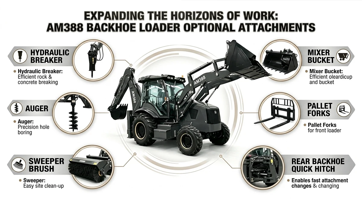 Backhoe Loader Cummins Engine Wheel Loader 30kmh Max Speed LED Cab Reverse Camera Pilot Control Hydraulic High Power