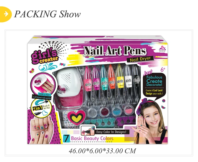 Gift Beauty Diy Girls Art Pens Kids Nail Polish Set With Dryer - Buy Kids Nail  Polish Set,Diy Nail Polish Toy,Nail Art Pens Product on 