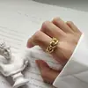 JD Jewelry Custom 2019 INS trendsetter Unisex Resizable Twist knitting gold 925 sterling silver ring