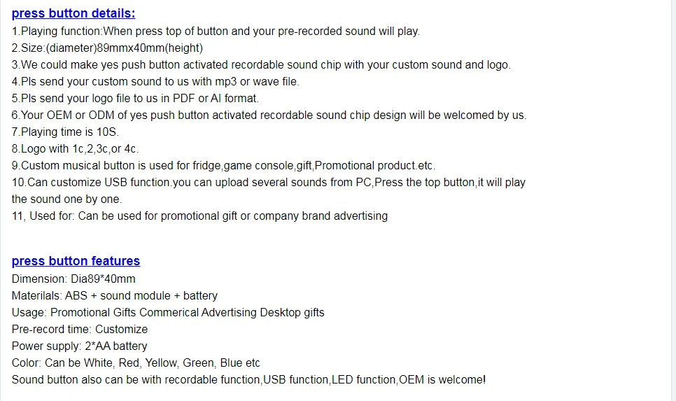 Hot Sale Factory Price Custom Talking Bullshit Button