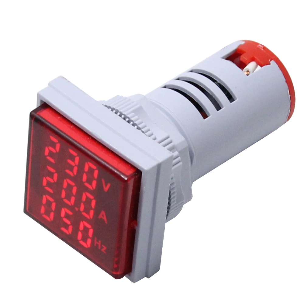 22mm Ce Led Square Mini Crystal Membrane Digital Display Hz Hertz Frequency Meter Indicator Lamp Measuring Range 0-99hz Freq