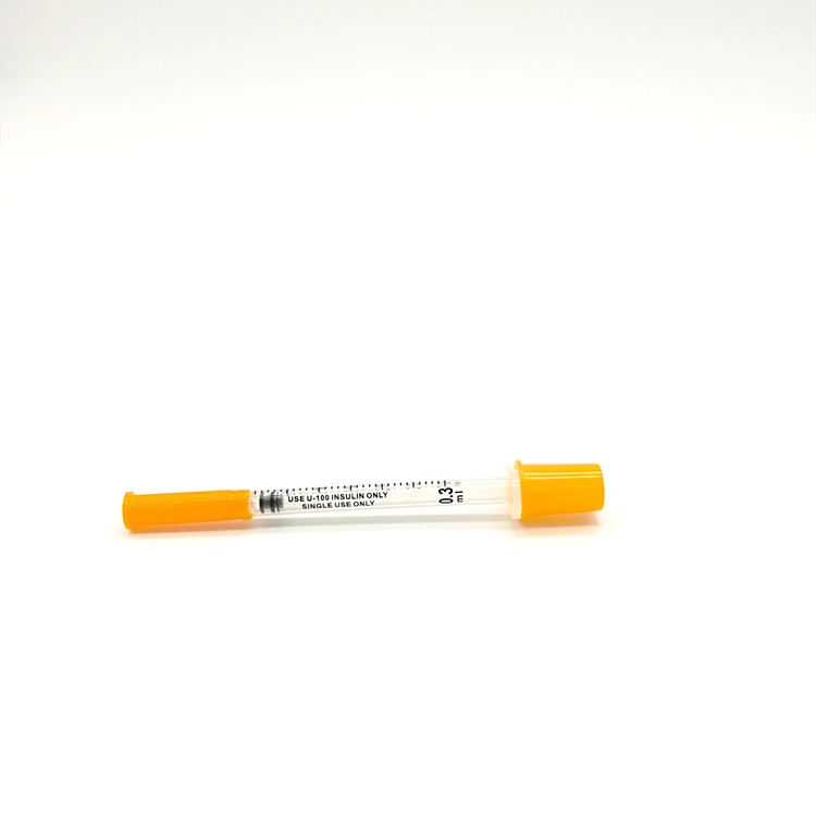 
Disposable Double Cap Insulin Syringe With Fixed Needle 