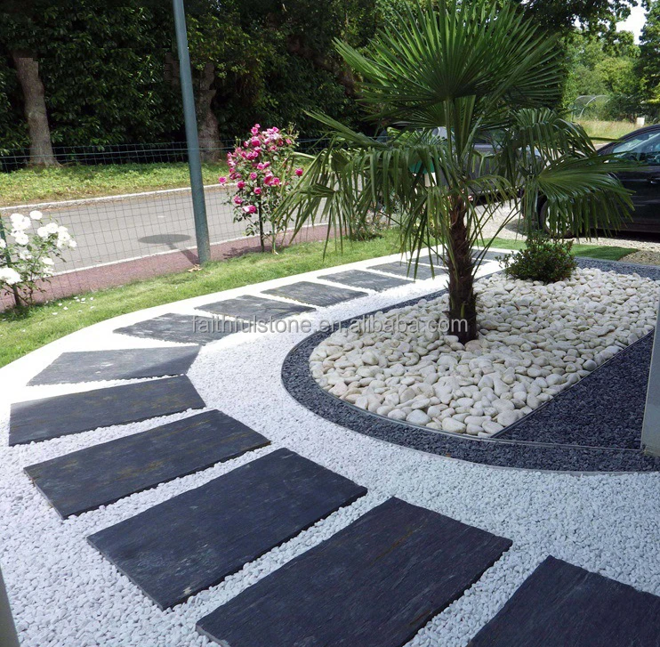Custom Black Slate Paving Stone Outdoor Garden Stepping Stones
