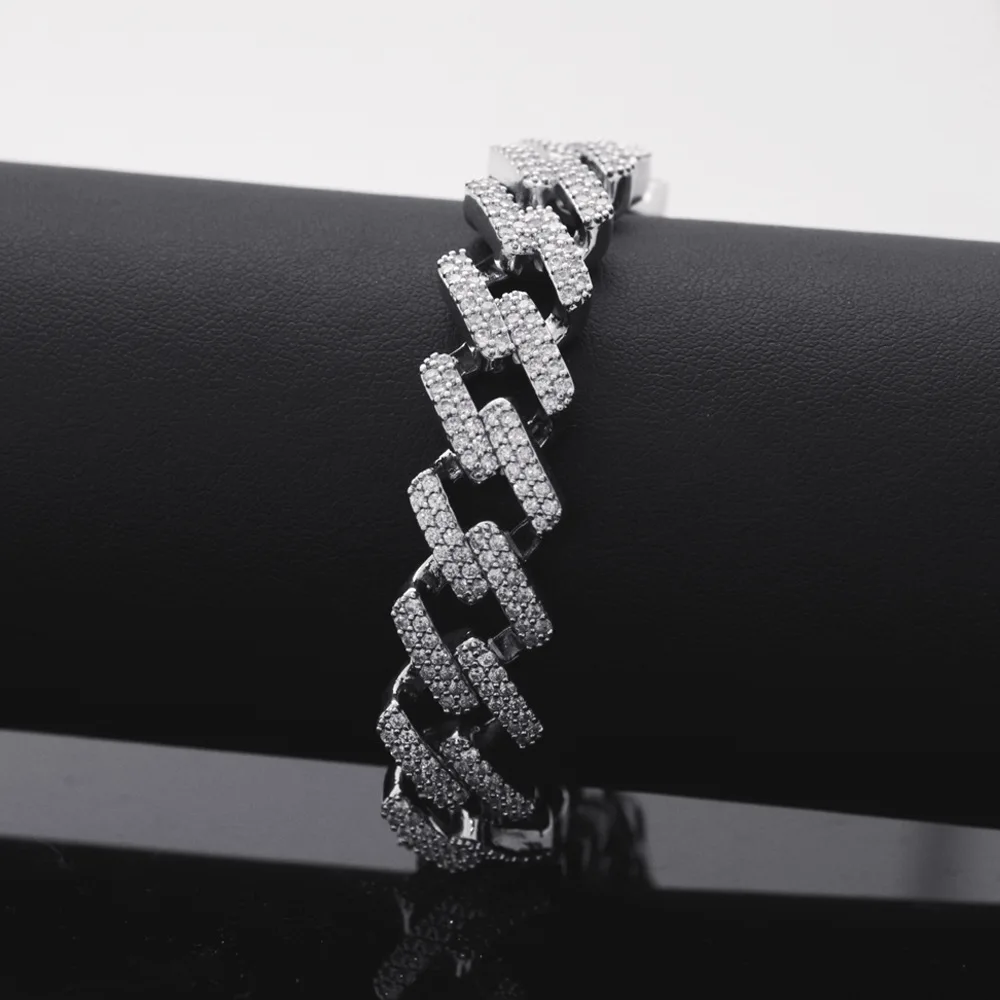 product-Hip Hop Couples Full Pave Setting Zircon Flat Chain Bracelet-BEYALY-img