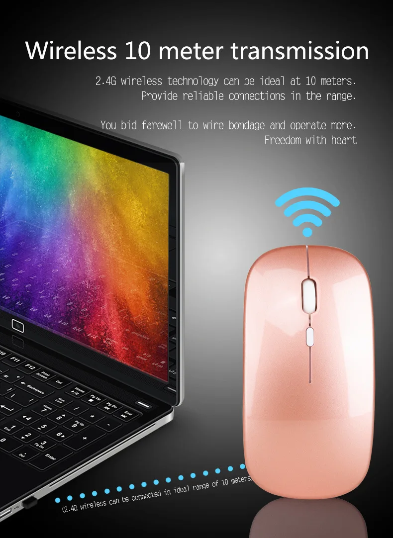 Computer Wholesale  Office Standard Equipment 2.4Ghz 4D Rechargeable Wireless Mouse