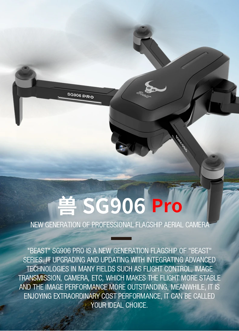 zlrc sg906 pro drone with 4k camera brushless 2-axis anti-shake