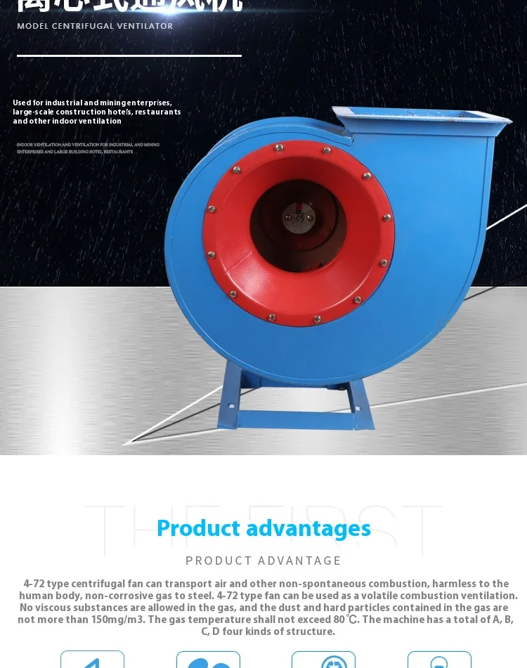 Centrifugal Induced Draft Fan, 4-72, 380 V, 1000m³ - detail 4