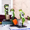 Cute Woodland Frog Red Eyes Green Travel Frog Ornament Figurine Accessories Gift
