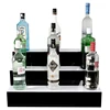 3 tier acrylic shelf liquor display/ acrylic wine bottle ice display stand with LED light