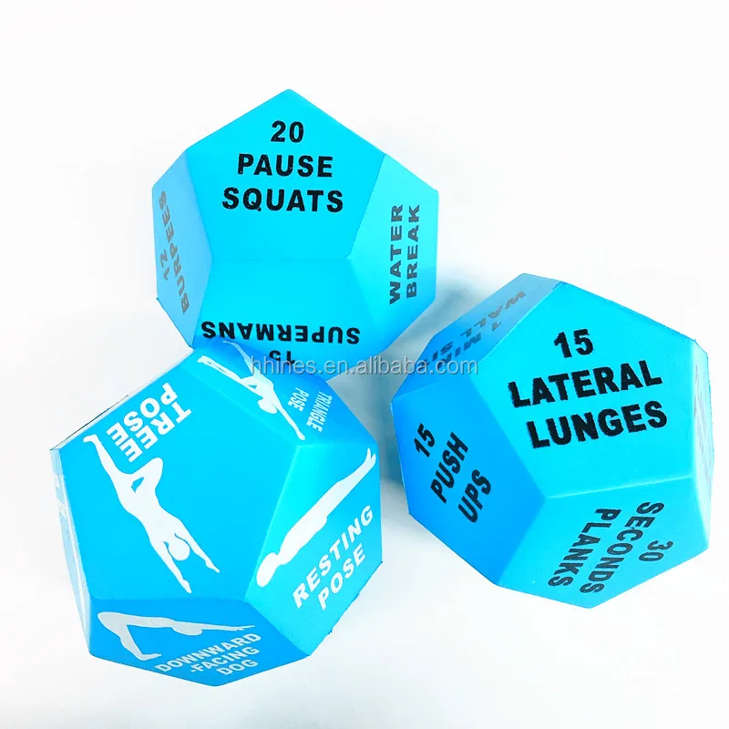 Dés D'exercice SPRI - 2 Cubes En Mousse Pour Fitness En Groupe, Exercices Variés (pompes, Squats, Jumping Jacks...)