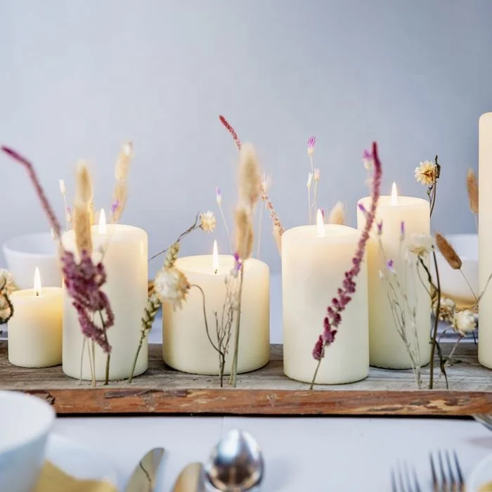 Horizon Ivory Pillar Candles 8x8x10x14 Clean Burning Tearless Smokeless