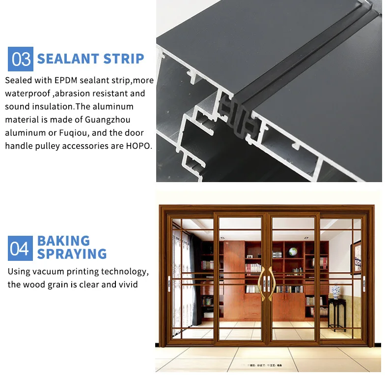 Manufacturer of custom Large Sliding Glass Doors frame glass sliding door hardware interior glass door for bedroom