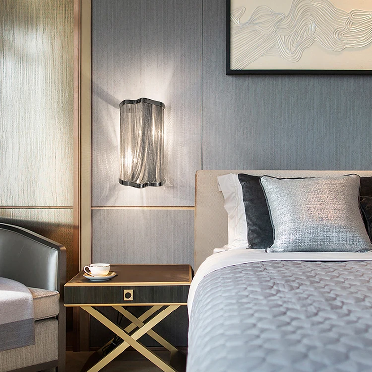 New classical postmodern wall led light chain tassel luxury hotel energy saving wall lamp