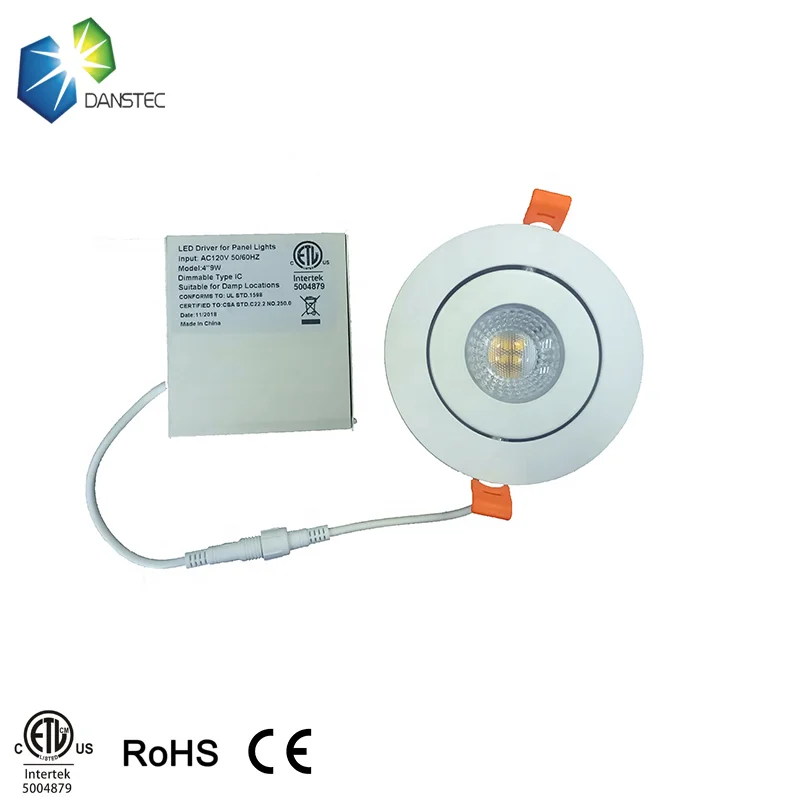 China hot sale 9w Round Recessed Gimbal 3 CCT  LED Lighting 4 Inch Adjustable led downl light