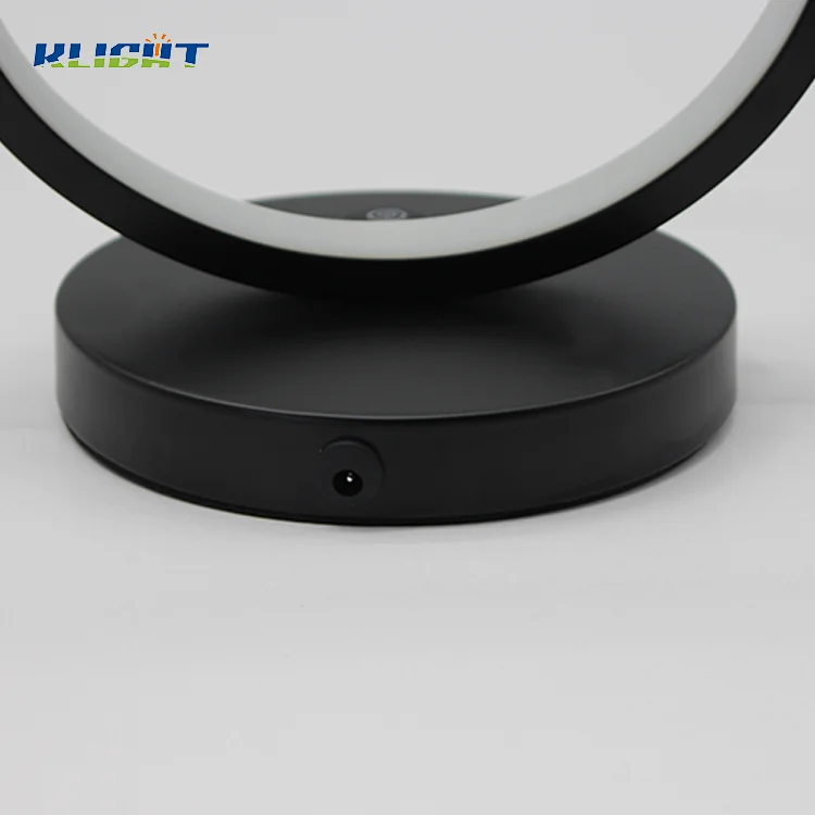 Home furniture decorative modern lighting fixtures black round shape LED desk table lamp