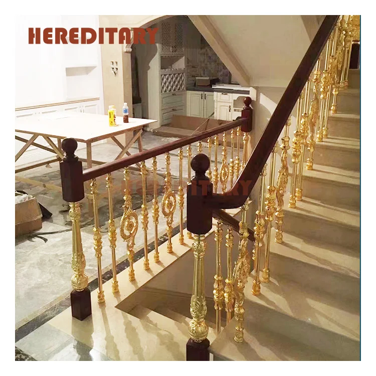 European Style Classic Stair Rail K Gold Luxury Staircase Railings For