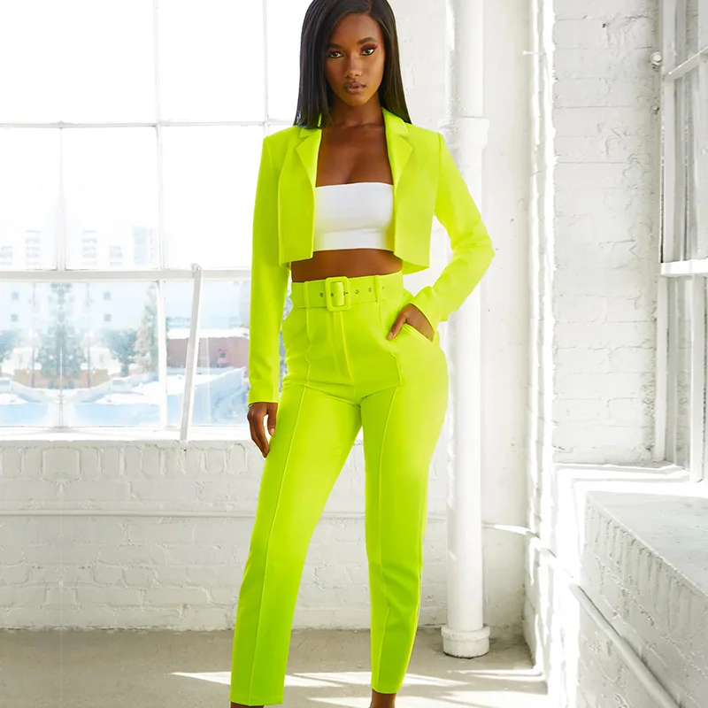 Woman Small Suit Without Buckle Suit Pants Two-Piece Set Short Blazer Suits For Women Office