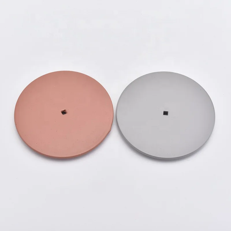 Red round wooden lid for candle jars wholesale