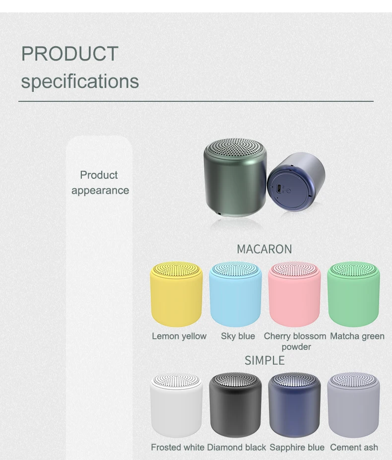 16 Colors Inpods Little Fun Mini Portable Wireless Bluetooth Speaker Stereo Sound System Dual Pairing 5.0 TWS Outdoor Column - ANKUX.COM