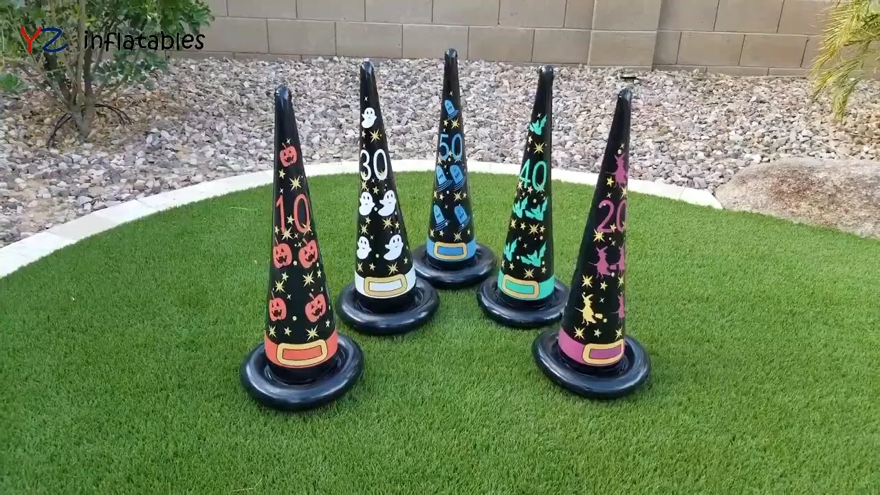 24 Players Inflatable Party Tree Ring Toss Game For Kids Game Rules Included (2 Xmas Tree 12