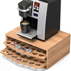 組み立てるリムーバブル 2 層竹木製コーヒー茶収納オーガナイザーのためと kcup ポッドカプセル 18k カップホルダー k-カップ