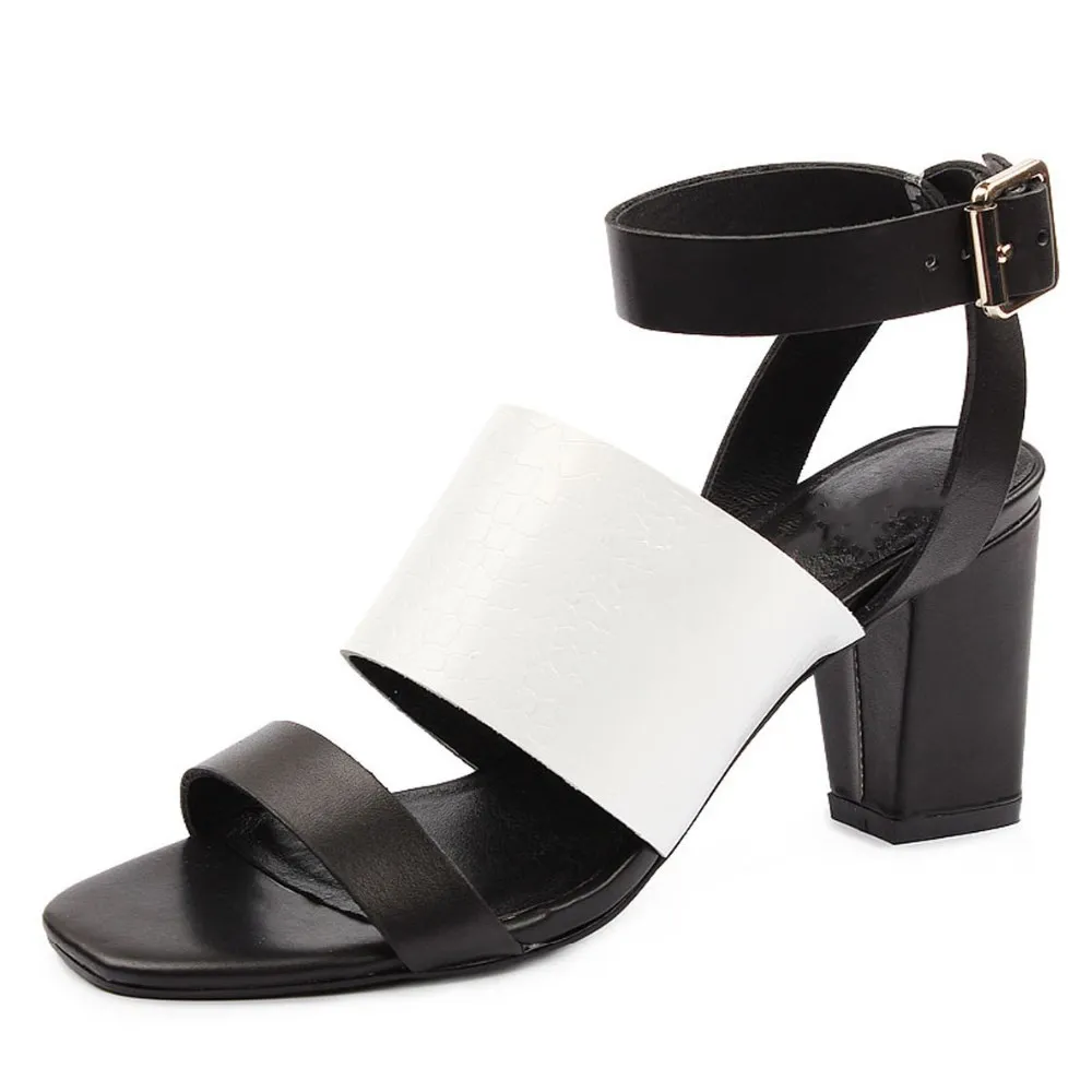 Casual Designer Shoes White Ankle Strap Leather Rubber Buckle Strap