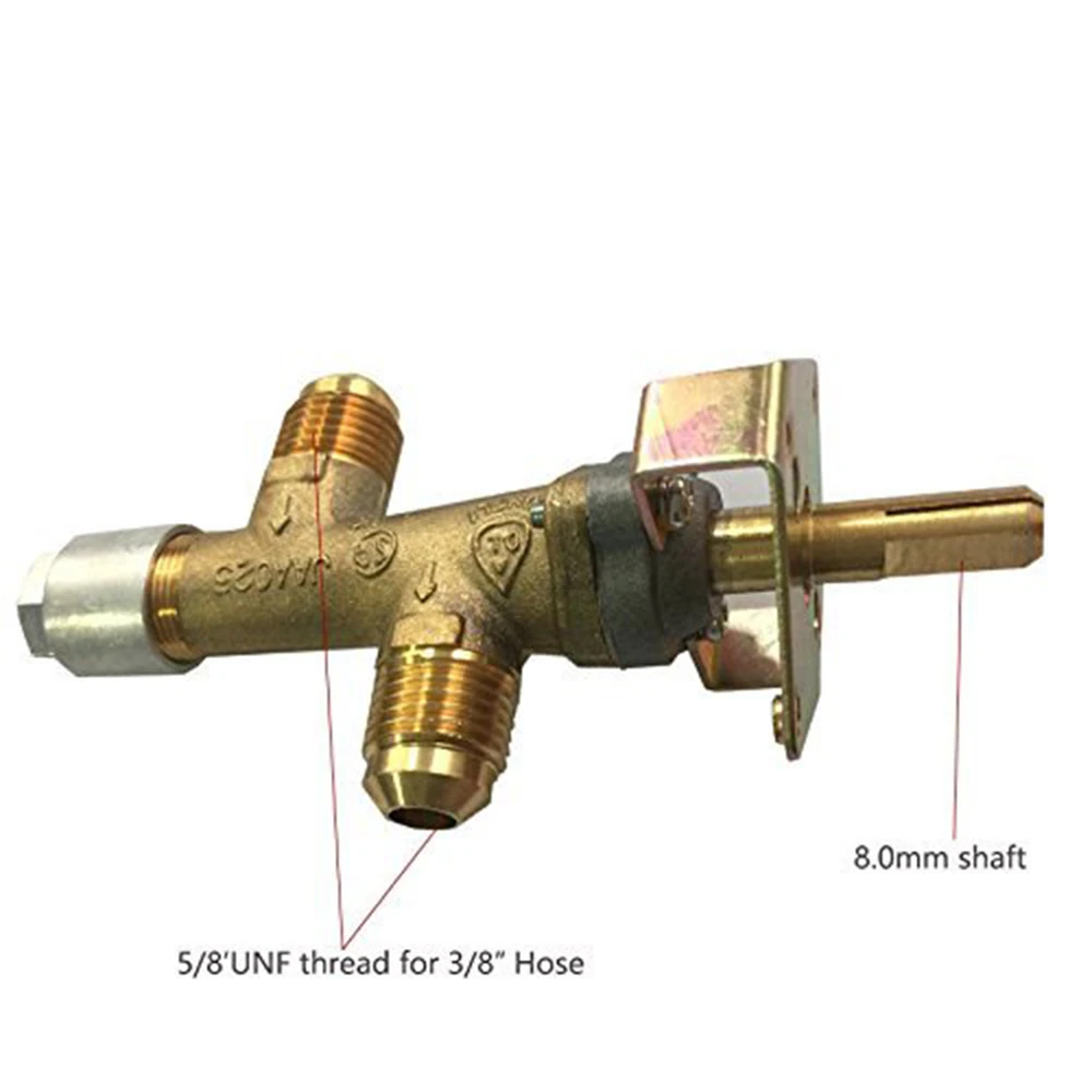 3/8" Male Flare Inlet And Outlet Thread Gas Valve Replacement For Fire