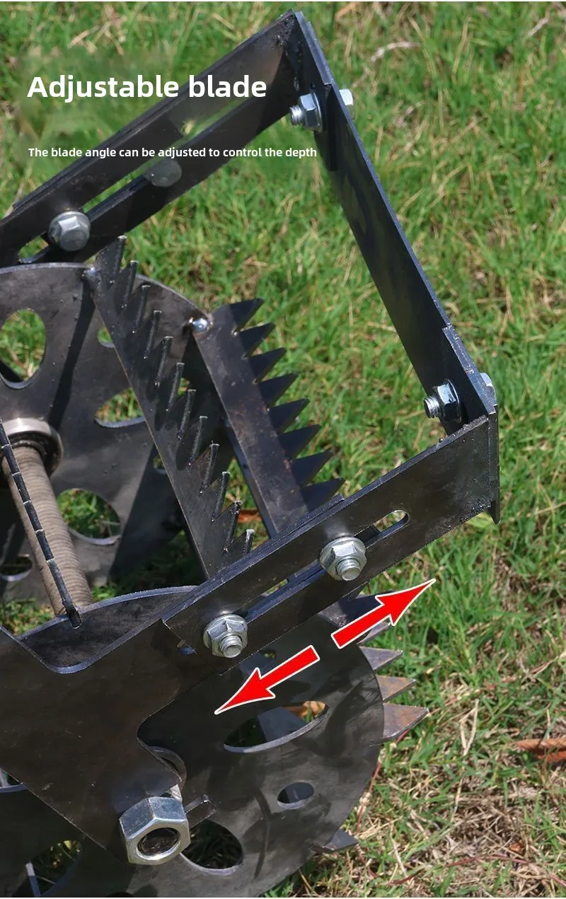Upgraded Thickened Widened Wheel-Type Hoe Hand Push Artifact with Quenched Manganese Steel Serrated Soil Loosening Tool