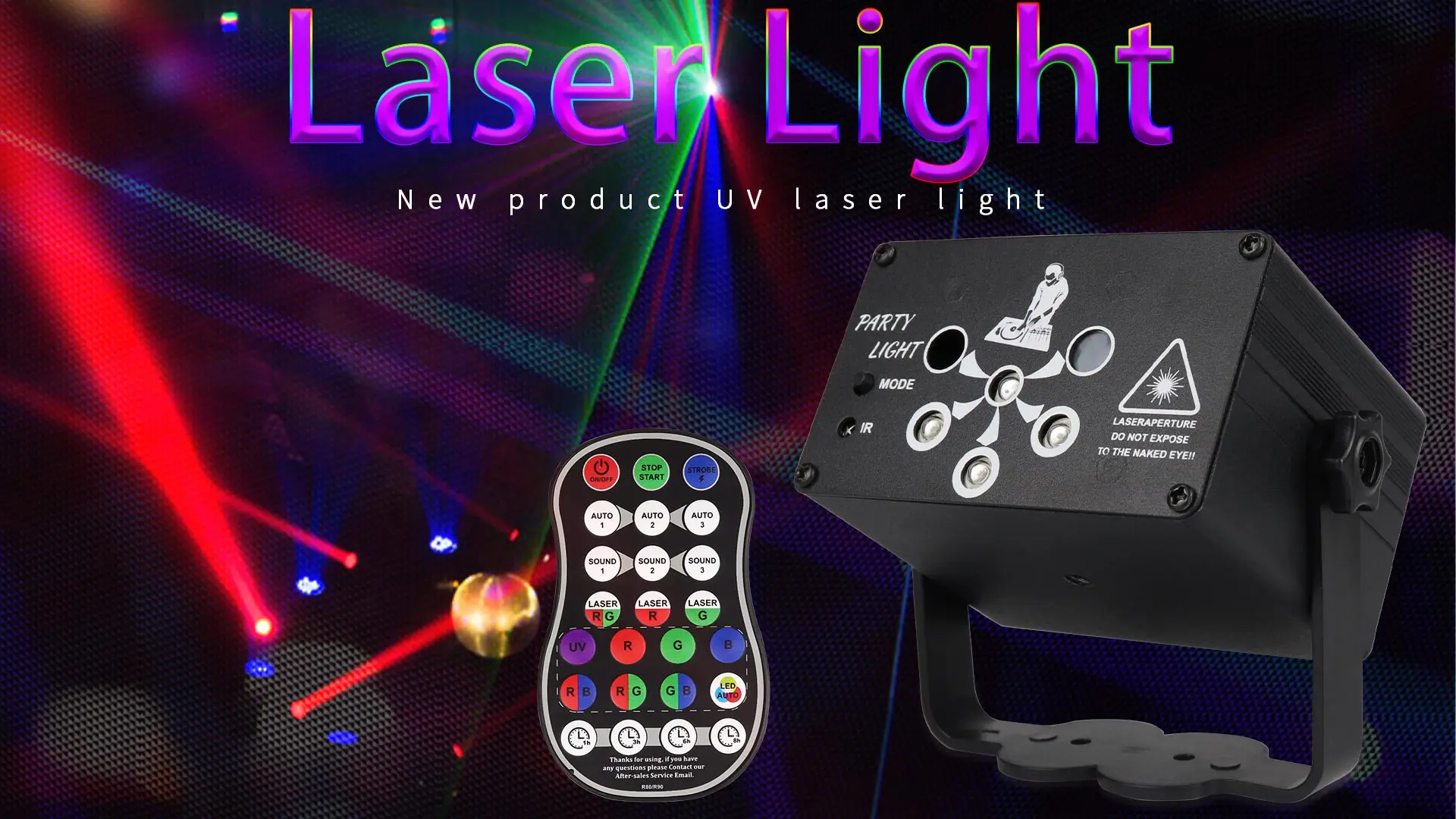 Mini Laser Light Projector,8w Rgb Lazer Light Dj Disco Party Beam
