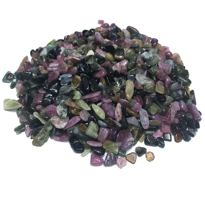 畅销产品天然彩色电气石抛光石翻滚的石头 9 * 12毫米