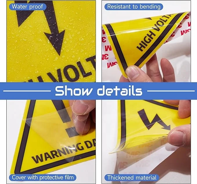 Warning Danger Sign Production Safety Sticker,Yellow Triangle Safety ...