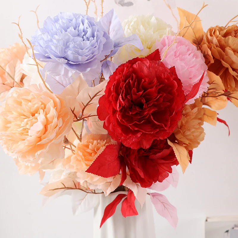 Artificial Flowers Silk Peony Garland For Wedding Decoration High