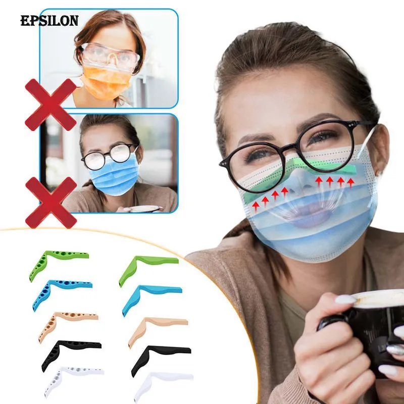 Prevent Eye Glasses from Fogging Bracket Inner Support Frame Reusable Silicone Anti-Extrusion Anti-Leakage Increases Breathing Space Help Breathe Smoothly Anti Fog Nose Bridge 