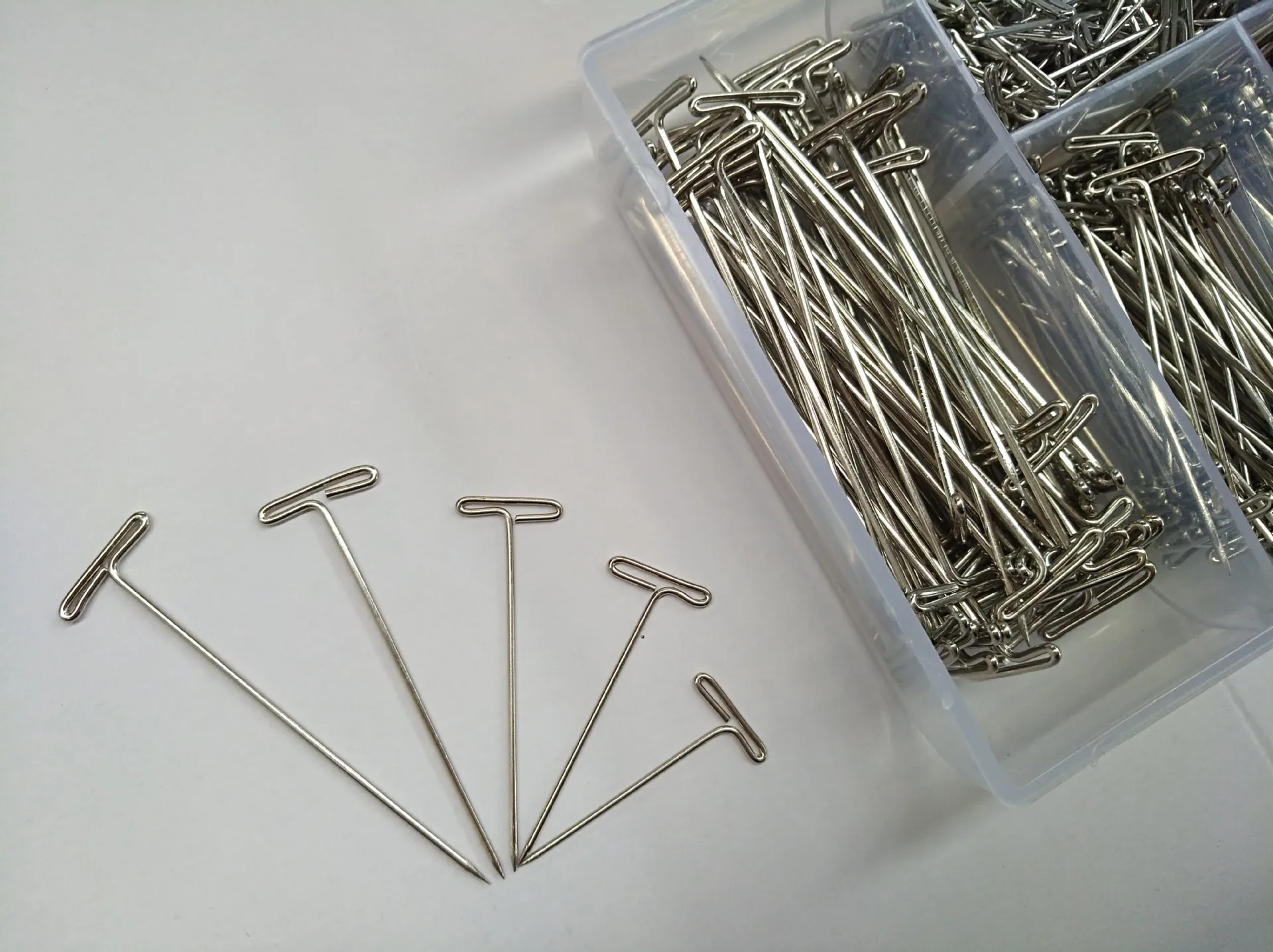 450 Pieces Steel T-pins Nickel Plated With Plastic Transparent Package ...