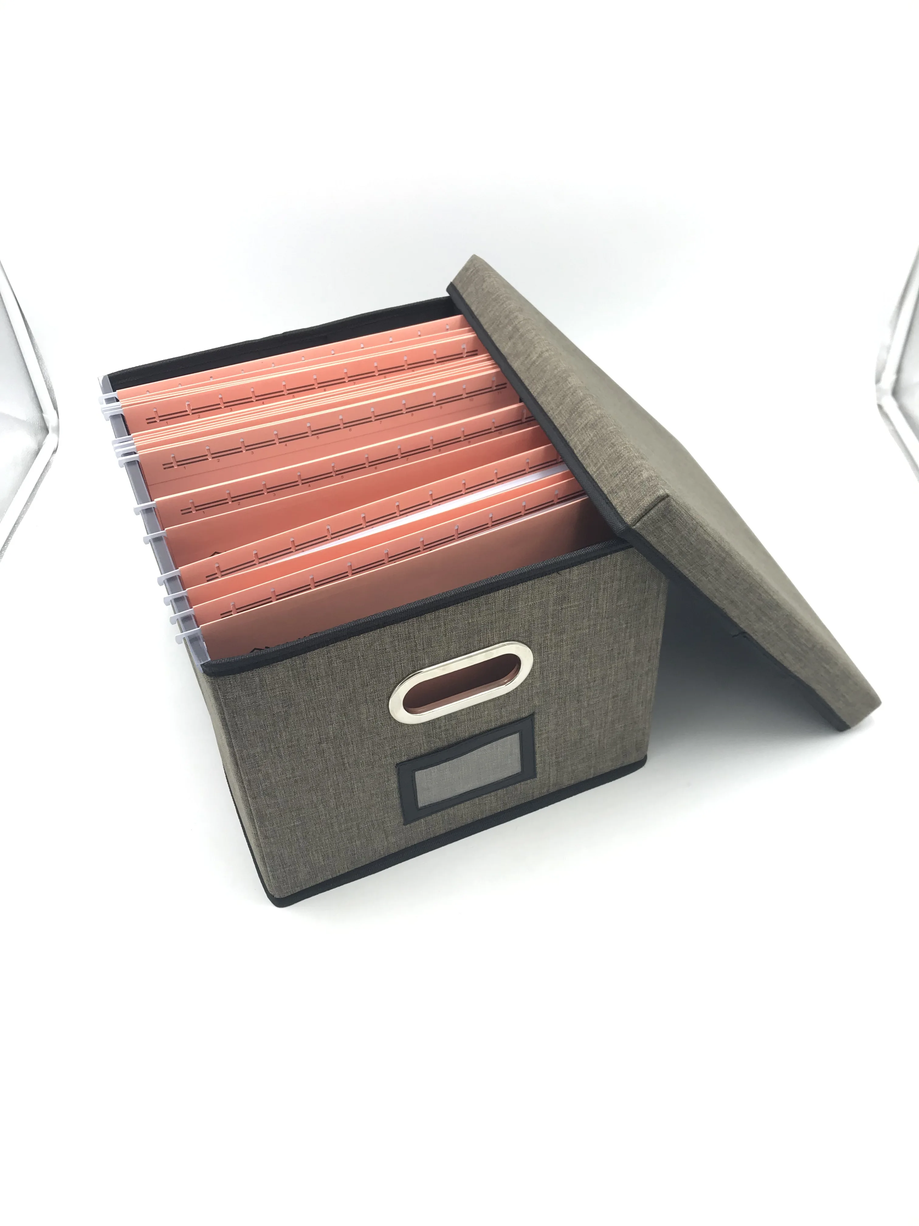 Collapsible Linen Fabric Mdf Board File Folder Storage Organizer Box