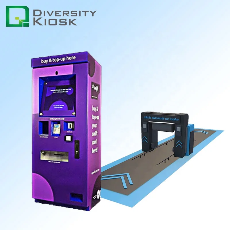Cash Payment Kiosk For Automatic Car Wash Machine Touch Screen